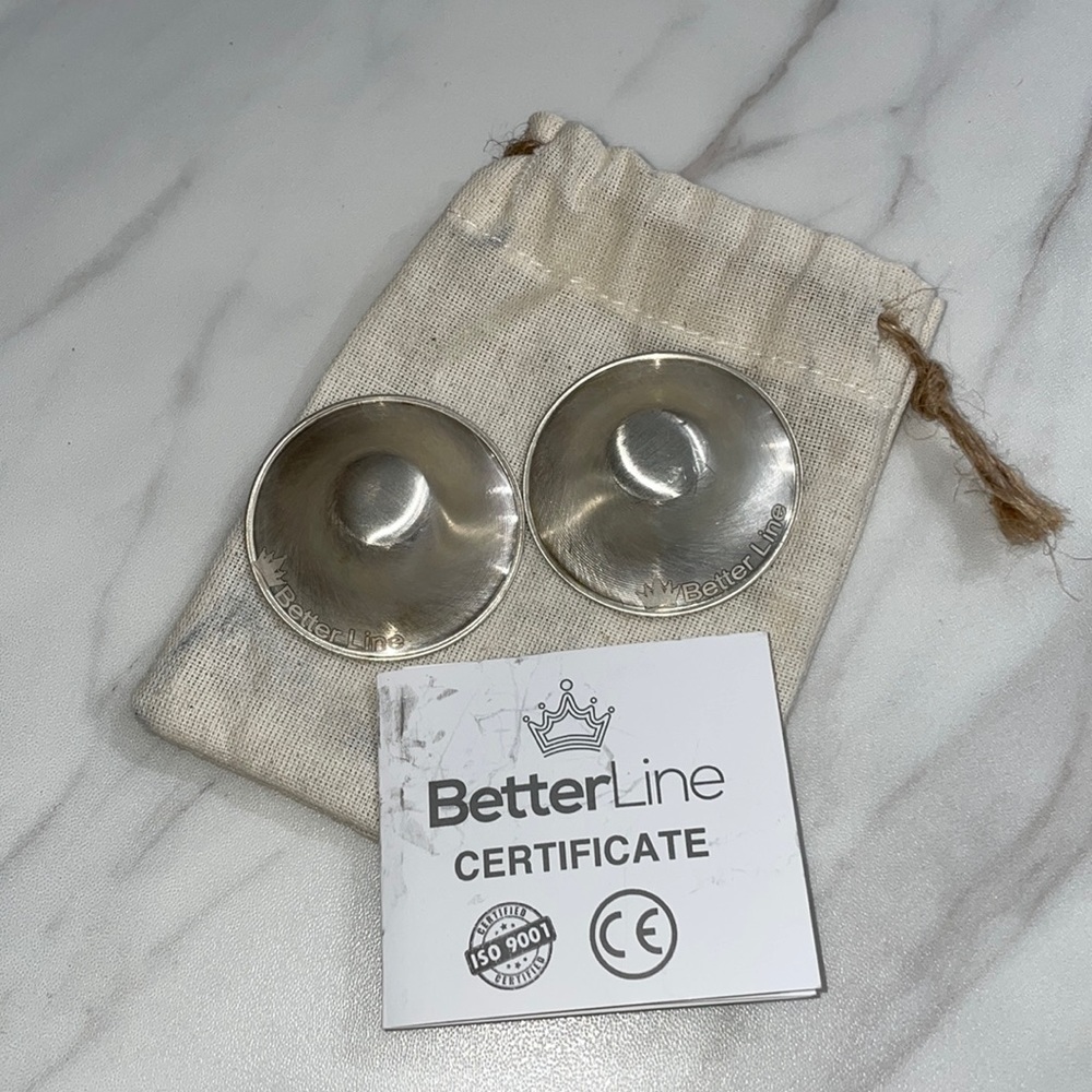 Silver breastfeeding nipple shields